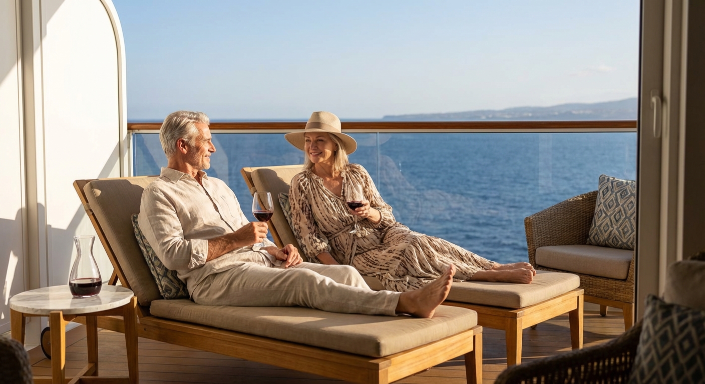 Retirees on a luxury cruise